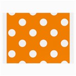 Polka Dots - White on Dark Orange Large Glasses Cloth (2 Sides)