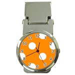 Polka Dots - White on Dark Orange Money Clip Watch