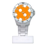 Polka Dots - White on Dark Orange Nurses Watch