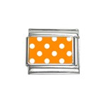 Polka Dots - White on Dark Orange Italian Charm (9mm)