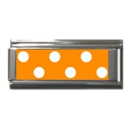 Polka Dots - White on Dark Orange Superlink Italian Charm (9mm)
