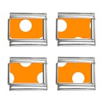 Polka Dots - White on Dark Orange 9mm Italian Charm (4 pack)