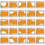 Polka Dots - White on Dark Orange 9mm Italian Charm (25 pack)