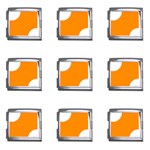 Polka Dots - White on Dark Orange Mega Link Italian Charm (9 pack)