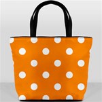 Polka Dots - White on Dark Orange Bucket Bag