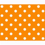 Polka Dots - White on Dark Orange Collage 8  x 10 
