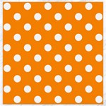 Polka Dots - White on Dark Orange Canvas 12  x 12 