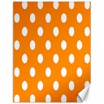 Polka Dots - White on Dark Orange Canvas 12  x 16 