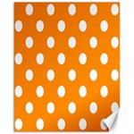 Polka Dots - White on Dark Orange Canvas 16  x 20 