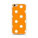 Polka Dots - White on Dark Orange Apple iPhone 6/6S Silicone Case (Transparent)