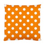 Polka Dots - White on Dark Orange Standard Cushion Case (Two Sides)