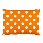 Polka Dots - White on Dark Orange Pillow Case (Two Sides)