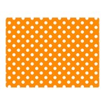 Polka Dots - White on Dark Orange Double Sided Flano Blanket (Mini)
