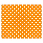 Polka Dots - White on Dark Orange Double Sided Flano Blanket (Small)