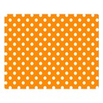 Polka Dots - White on Dark Orange Double Sided Flano Blanket (Large)