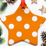 Polka Dots - White on Dark Orange Ornament (Star)