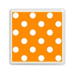 Polka Dots - White on Dark Orange Memory Card Reader with Storage (Square)