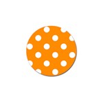 Polka Dots - White on Dark Orange Golf Ball Marker (10 pack)