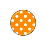 Polka Dots - White on Dark Orange Hat Clip Ball Marker