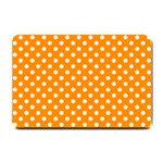 Polka Dots - White on Dark Orange Small Doormat