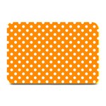Polka Dots - White on Dark Orange Plate Mat
