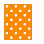 Polka Dots - White on Dark Orange Small Garden Flag (Two Sides)