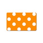 Polka Dots - White on Dark Orange Magnet (Name Card)