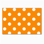 Polka Dots - White on Dark Orange Postcard 4  x 6 