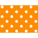 Polka Dots - White on Dark Orange Birthday Cake 3D Greeting Card (7x5)