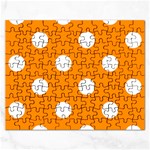 Polka Dots - White on Dark Orange Jigsaw Puzzle (Rectangular)
