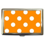 Polka Dots - White on Dark Orange Cigarette Money Case