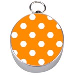 Polka Dots - White on Dark Orange Silver Compass