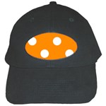 Polka Dots - White on Dark Orange Black Cap