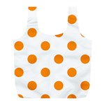 Polka Dots - Dark Orange on White Full Print Recycle Bag (L)