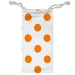 Polka Dots - Dark Orange on White Jewelry Bag