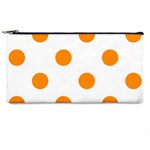 Polka Dots - Dark Orange on White Pencil Case