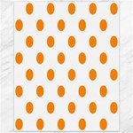 Polka Dots - Dark Orange on White Canvas 11  x 14 