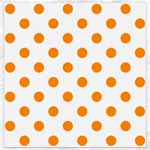 Polka Dots - Dark Orange on White Canvas 12  x 12 