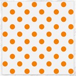 Polka Dots - Dark Orange on White Canvas 16  x 16 