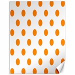Polka Dots - Dark Orange on White Canvas 18  x 24 