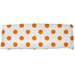 Polka Dots - Dark Orange on White Body Pillow Case Dakimakura (Two Sides)