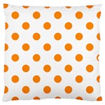 Polka Dots - Dark Orange on White Large Cushion Case (One Side)