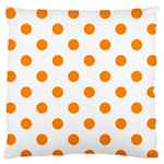 Polka Dots - Dark Orange on White Standard Flano Cushion Case (Two Sides)