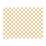 Polka Dots - Dark Orange on White Double Sided Flano Blanket (Mini)