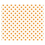 Polka Dots - Dark Orange on White Double Sided Flano Blanket (Small)
