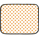 Polka Dots - Dark Orange on White Fleece Blanket (Mini)