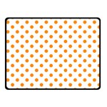 Polka Dots - Dark Orange on White Fleece Blanket (Small) (One Side)