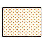 Polka Dots - Dark Orange on White Double Sided Fleece Blanket (Small) (Two Sides)