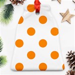 Polka Dots - Dark Orange on White Ornament (Bell)