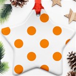 Polka Dots - Dark Orange on White Ornament (Star)